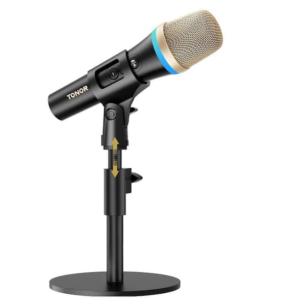 Lukyamzn USB Dynamic Microphone for Podcast Gaming Mic with RGB for Recording with Quick Mute and Stand