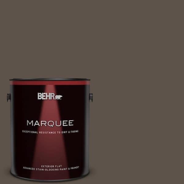 BEHR MARQUEE 1 gal. #ECC-12-3 Shadow Wood Flat Exterior Paint & Primer