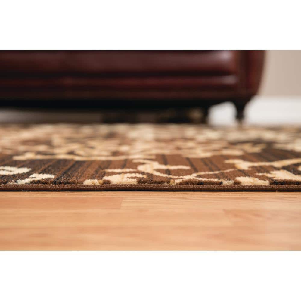 Dallas Countess Brown and Ivory Synthetic 5' x 7' Area Rug