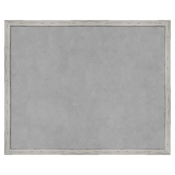 Amanti Art Shiplap White Narrow 21 in. x 17 in Framed Magnetic Board