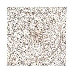 36 in. x 36 in. Carved Flowers and Flourishes Wood Wall Art