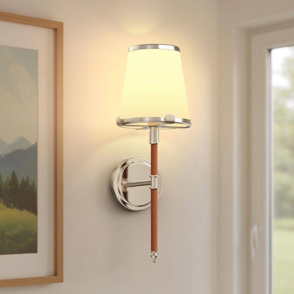 6 in. 1-Light Chrome Wall Sconces Set of 2, LED Wall Lights with Octopus Claw Leather Design for Bedroom price history on PriceWatchPro