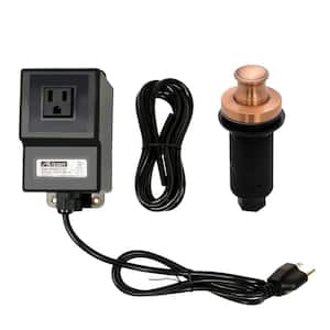 Garbage Disposal Air Switch Kit, Dual Outlet, Solid Brass Button, Copper Long Button Air Switch - AK79003B