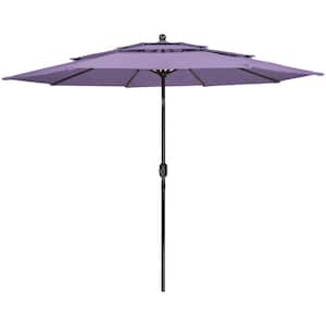 9.75 ft. Outdoor Patio Market Umbrella with Hand Crank and Tilt Purple