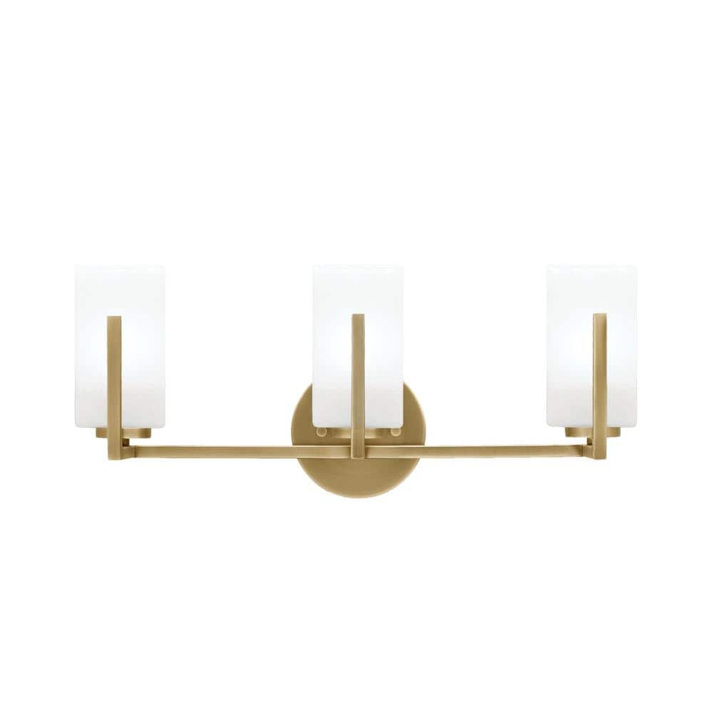 Cottonwood 20.75 in. 3-Light Vanity Light New Age Brass with 3.5 in. Square