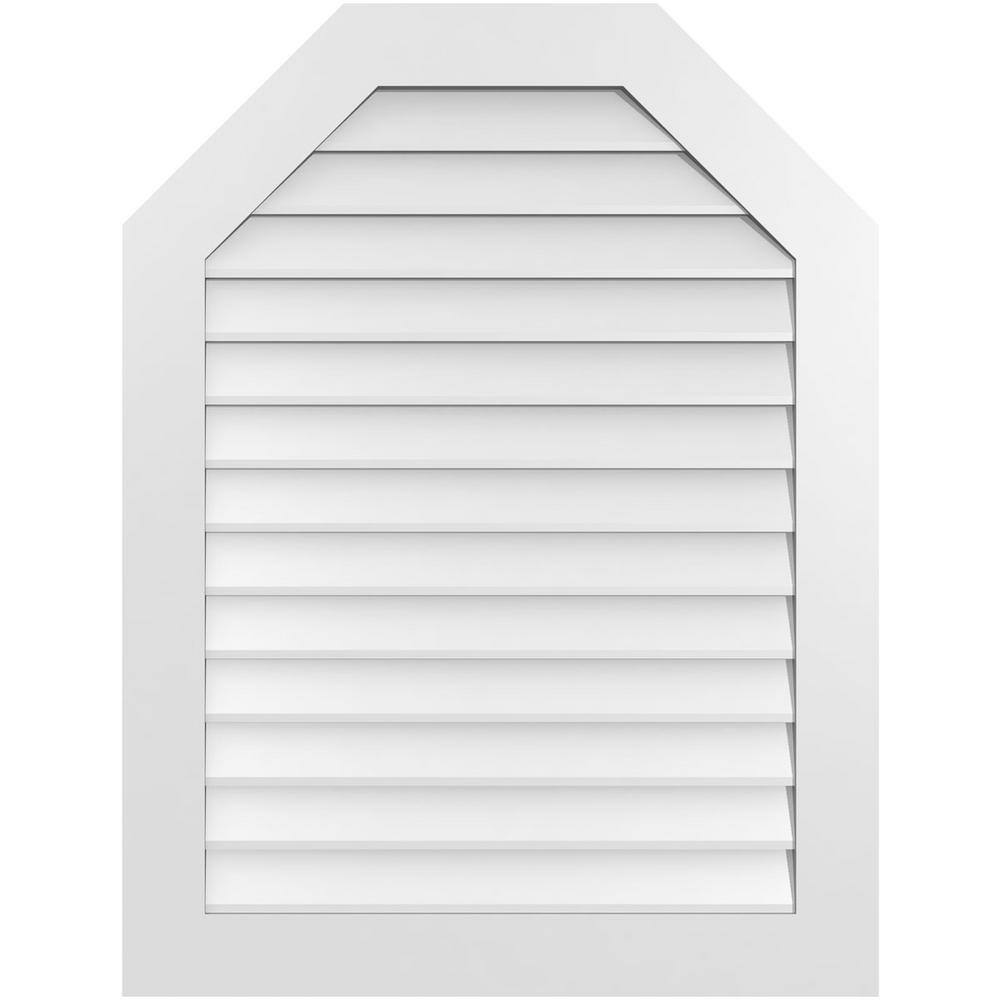 32 in. x 42 in. Octagonal Top Surface Mount PVC Gable Vent: Decorative with Standard Frame price history on PriceWatchPro