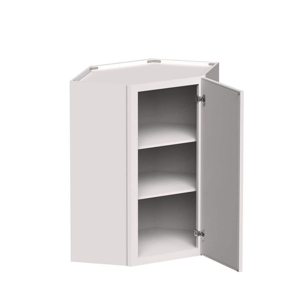 24 in W x 12 in D x 36 in H HDF Ready to Assemble Wall Diagonal Corner Cabinet in Snow White with 1-Door, 2-Shelf price history on PriceWatchPro