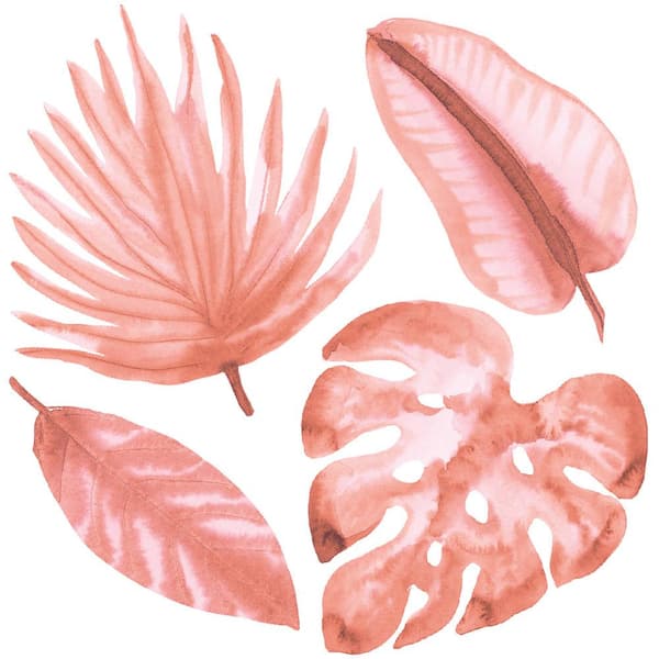 Tempaper Watercolor Palm Leaf Peel and Stick Wall Decals (Set of 10)