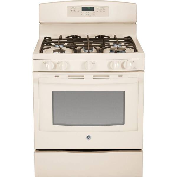GE 5.6 cu. ft. Gas Range with Self-Cleaning Convection Oven in Bisque