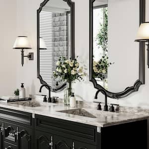 8 in. Widespread Double Handle Bathroom Faucet with Drain Kit in Matte Black