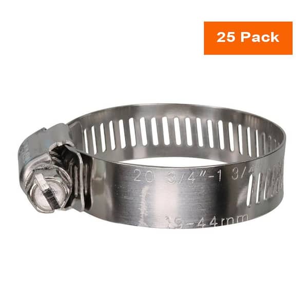 Apollo 3/4 in.-1-3/4 in. Stainless Steel Hose Clamp - No. 20 (25-Pack)