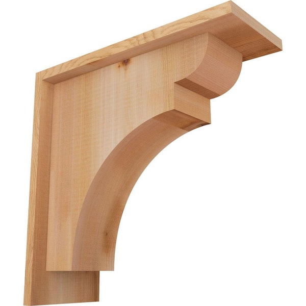 Ekena Millwork 5-1/2 in. x 14 in. x 14 in. Western Red Cedar Yorktown Smooth Corbel with Backplate
