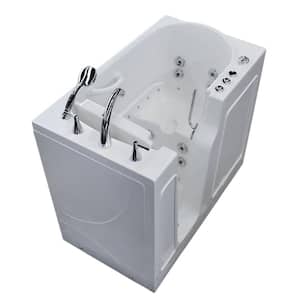 Nova Heated 3.9 ft. Walk-In Air and Whirlpool Jetted Tub in White with Chrome Trim
