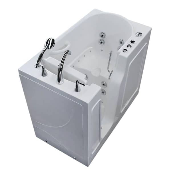 Universal Tubs Nova Heated 3.9 ft. Walk-In Air and Whirlpool Jetted Tub in White with Chrome Trim
