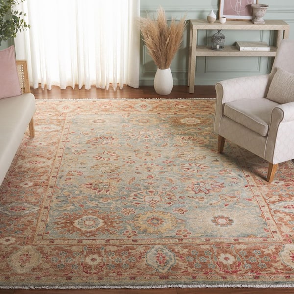 Oushak 8 ft. x 10 ft. Gray/Rust Floral Area Rug
