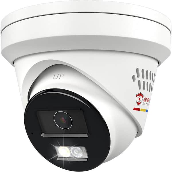 8MP POE Outdoor Smart Camera Plug-In Security Camera with Color Night Vision Two-Way Talk, White