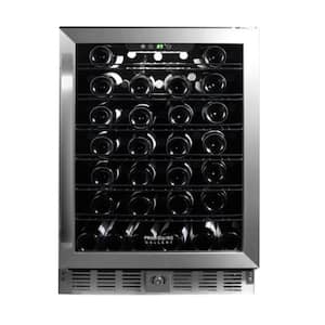 23.42 in. 5.1 cu ft. Single Zone Beverage and Wine Cooler 66-bottle in Stainless Steel