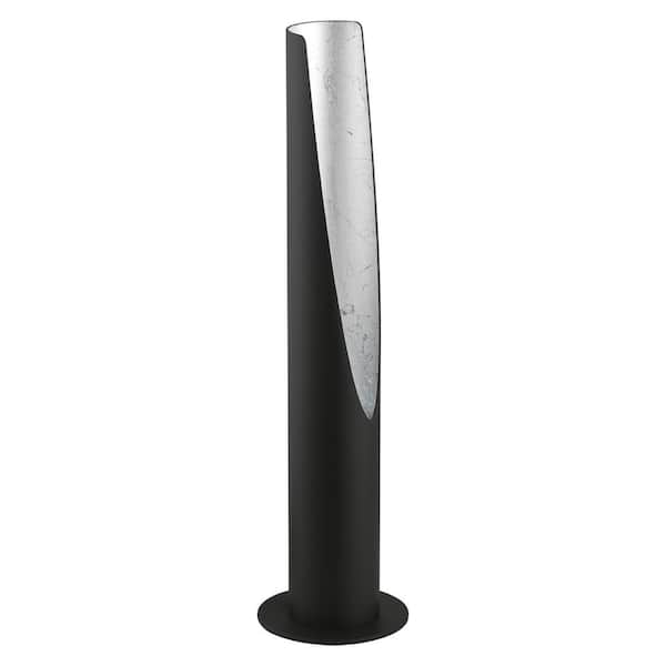 Eglo Barbotto 4 in. W x 15.5 in. H Matte Black Table Lamp with Silver Interior