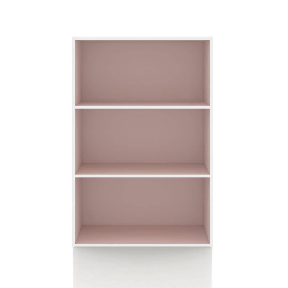 Light Pink 3-Tier Stackable Wood Kids Bookcase