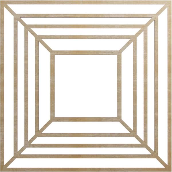 Ekena Millwork 20 in. x 20 in. x 1/4 in. Raven Wood Fretwork Pierced Ceiling Medallion, Birch