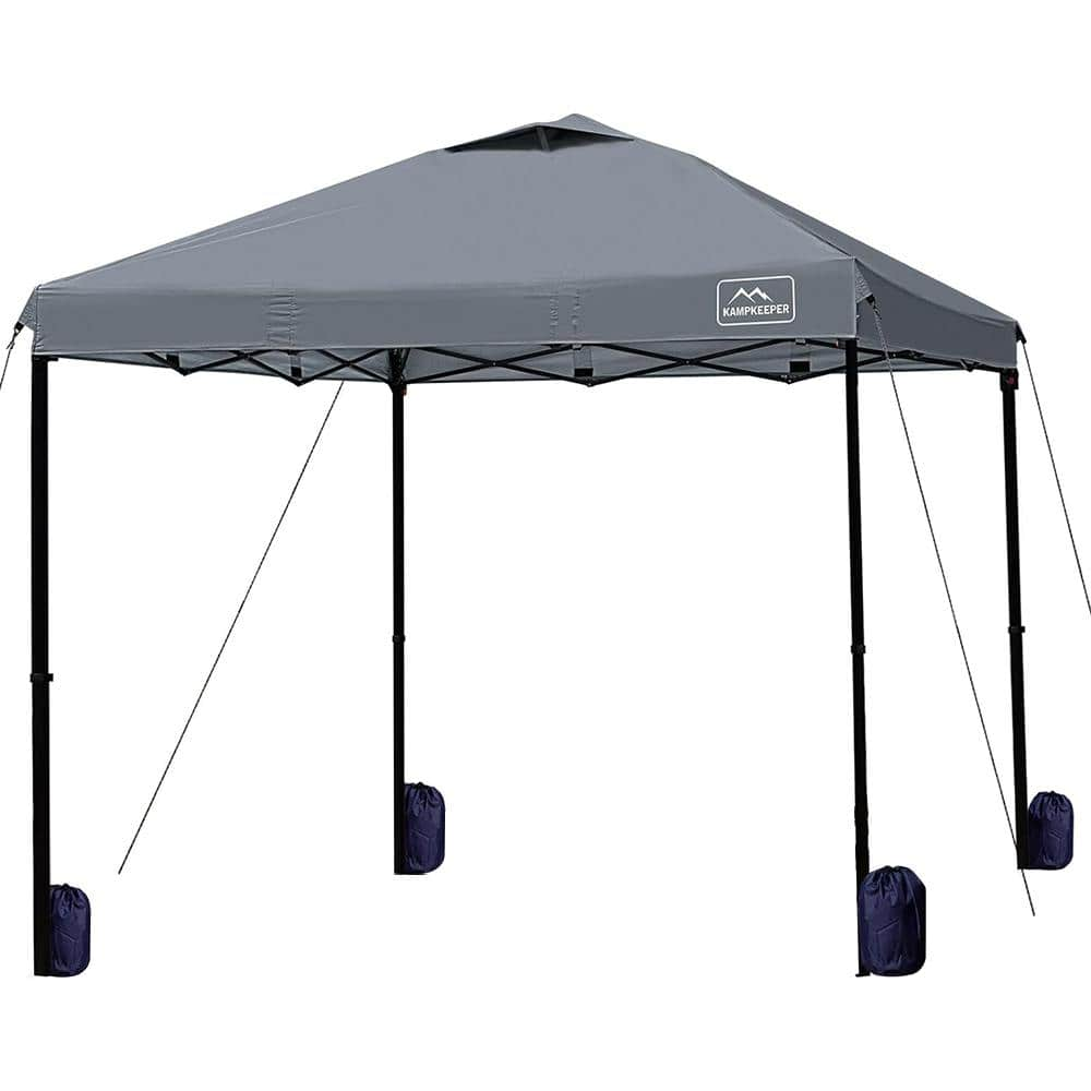 Cesicia Dark Gray 10 ft. x 10 ft. UV Resistant Waterproof Pop Up Commercial Canopy Tent with Adjustable Legs and Carry Bag KK CT 8 The Home Depot