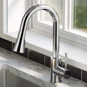 Weybridge Single Handle Pull Down Sprayer Kitchen Faucet with Matching Soap Dispenser in Chrome
