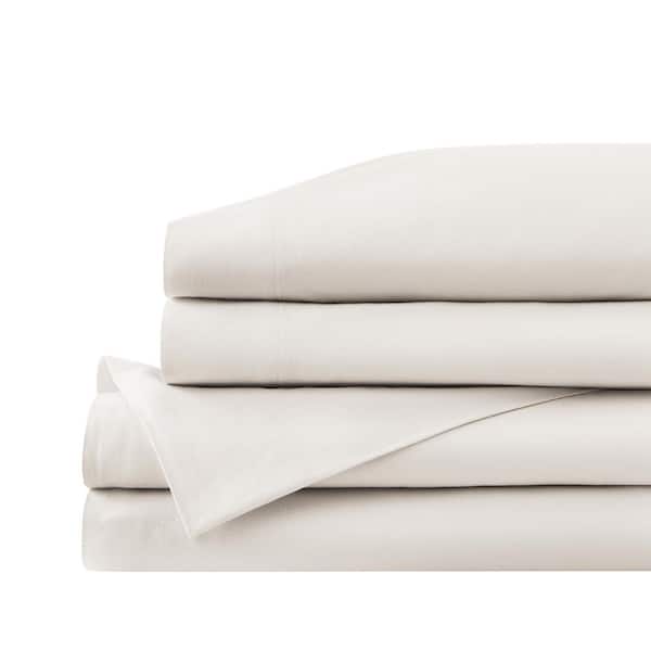 Home Decorators Collection Cotton Linen Shadow Gray 4-Piece Full Sheet Set