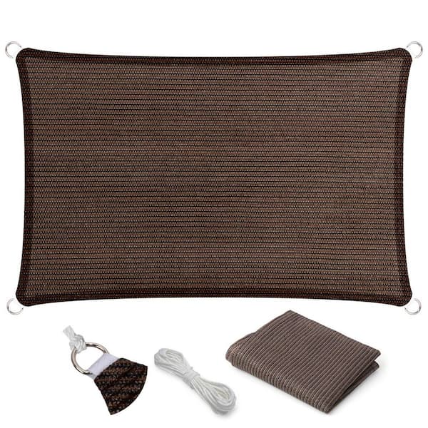 5 ft. x 7 ft. UV-Blocking Sun Shade Sail, Outdoor Canopy Fabric Cloth Awning for Pergola Patio Garden Backyard, Wheat