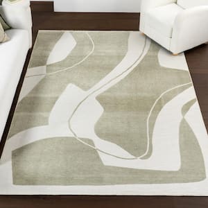 Sevyn Abstract Reversible Green 5 ft. x 8 ft. Modern Area Rug