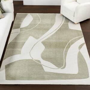Sevyn Abstract Reversible Green 7 ft. x 9 ft. Modern Area Rug
