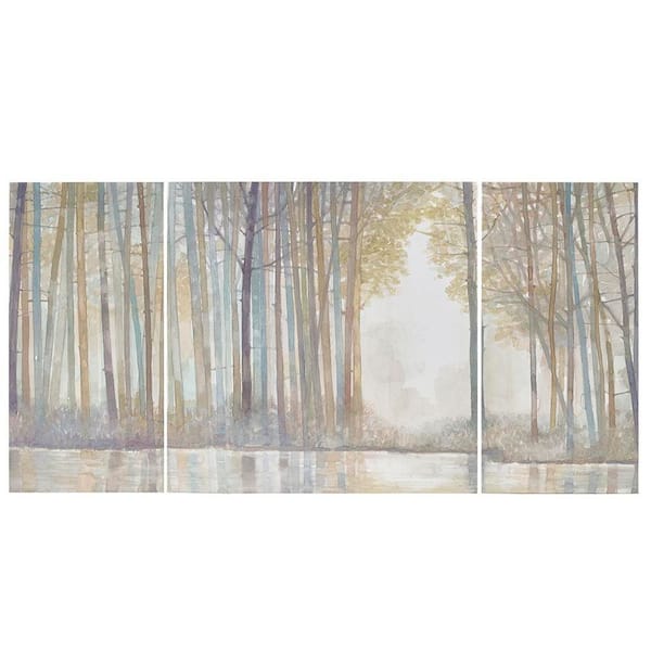 Unbranded The Forest Reflections by Norm Wyatt Jr. Unframed Triptych 3-piece Canvas Wall Art Print Set 30 in. x 30 in.
