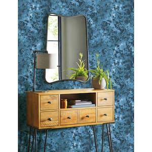 Wildflower Shadows Blue and Black Peel and Stick Wallpaper (Covers 28.29 sq. ft.)