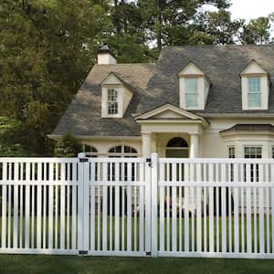 Pro Series 4 ft. W x 6 ft. H White Vinyl Lafayette Spaced Picket Fence Gate