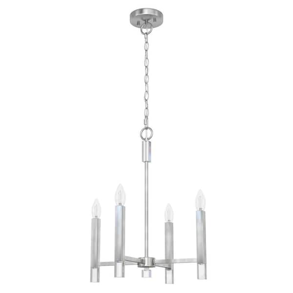Sunjai 4-Light Brushed Nickel Candlestick Pendant Light