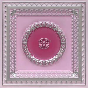 Laurel Wreath Pink Lady 2 ft. x 2 ft. PVC Lay In or Glue Up Ceiling Tile (40 sq.ft./case)
