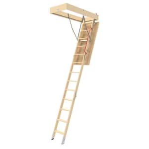 LWP Insulated Wood Attic Ladder 7' 8'' - 9' 4'', 22.5'' x 47'' with 350 lb. Load Capacity