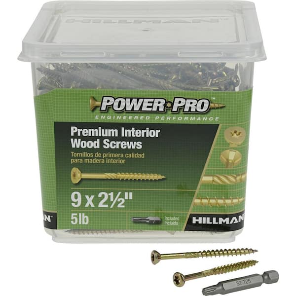 10 lbs of Hillman Power Pro Interior construction screws #9 2-1/2" T-25 