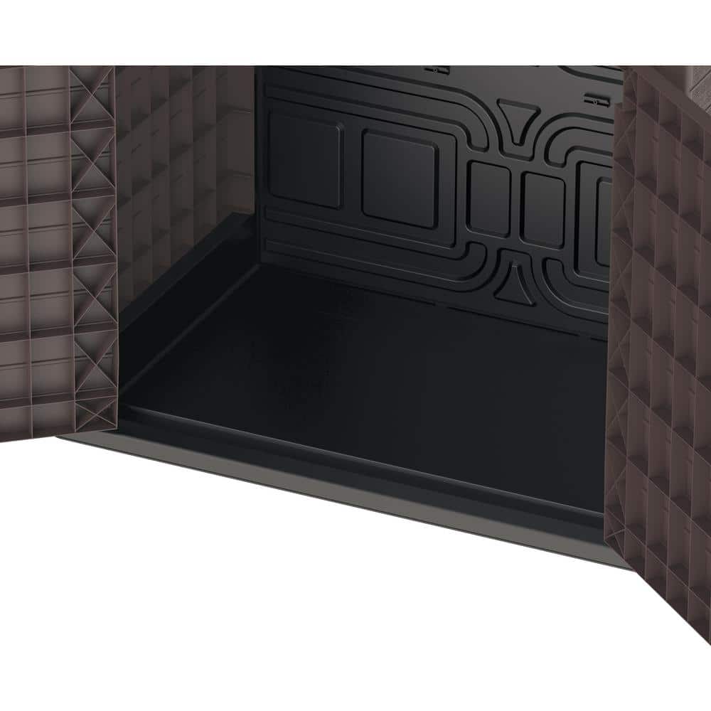 Brown Polypropylene Resin Outdoor Storage Shed with Lockable Doors