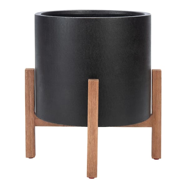 Loflen Black Concrete Ficonstone Outdoor Planter (17.1 in. W x 19 in. H)