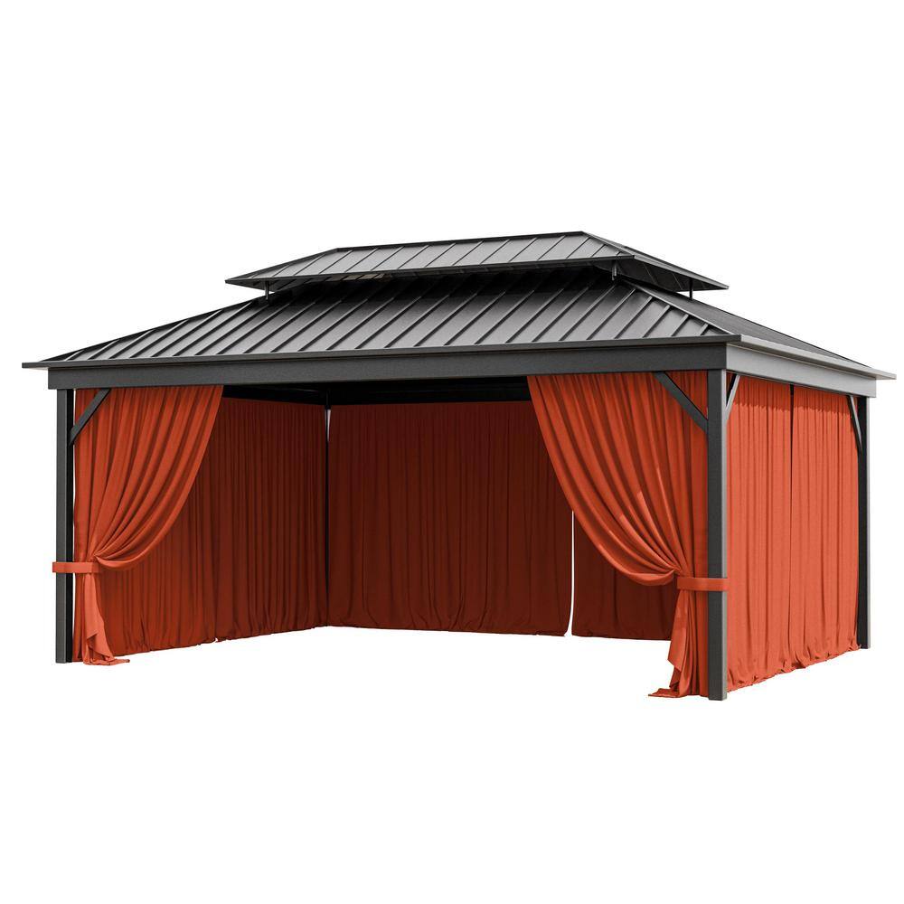 12 ft. x 16 ft. Universal Outdoor Privacy Curtains, Gazebo Replacement with Zipper Orange (4-Side Curtain Only) price history on PriceWatchPro