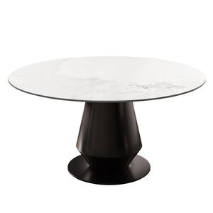 Monland Modern Round White Chanel Rock Stone Tabletop 59.06 in ...