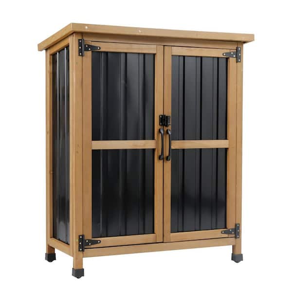 Anqtovp Wood Metal 32 x 13 x 40 Outdoor Kitchen Cabinet Weather