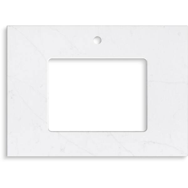 KOHLER Silestone 31 in. W x 22.4375 in. D Quartz Rectangle Cutout with Vanity Top in Eternal Statuario