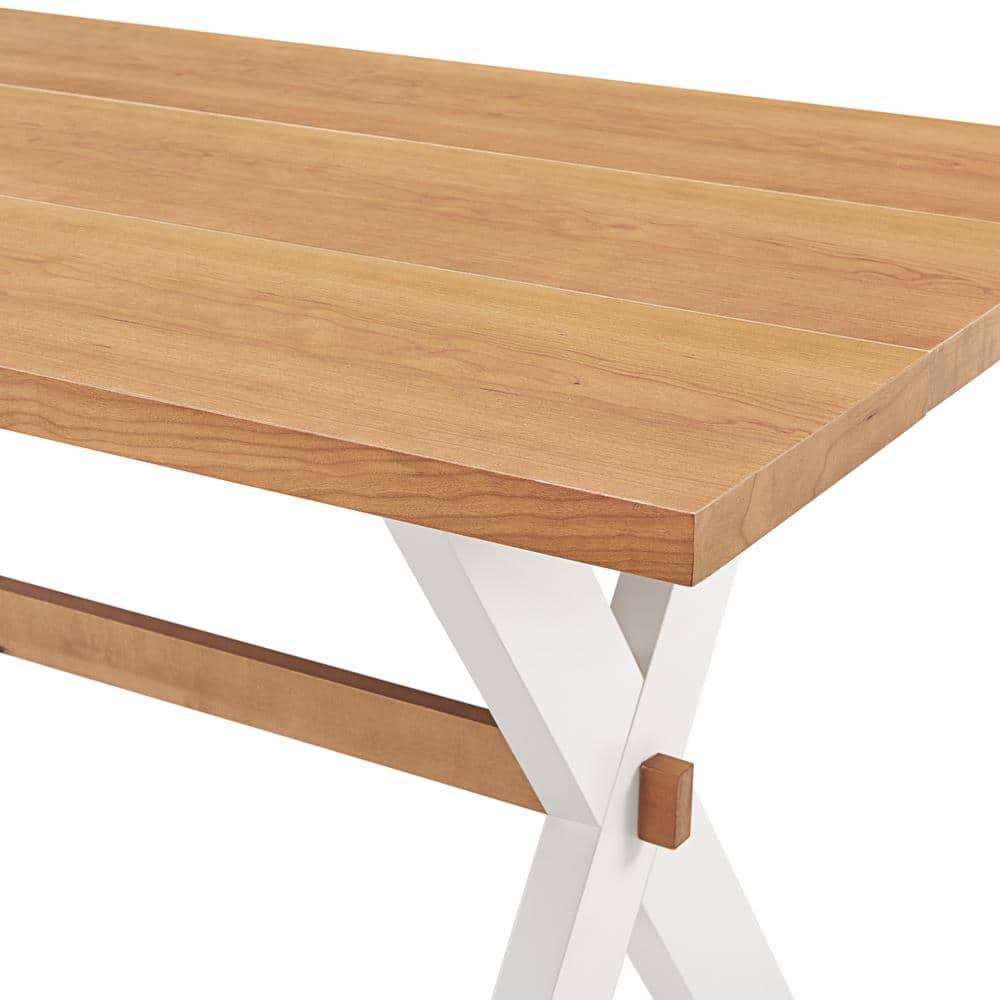 Chelsea 72" Warm Cherry Solid Wood Farmhouse Dining Table