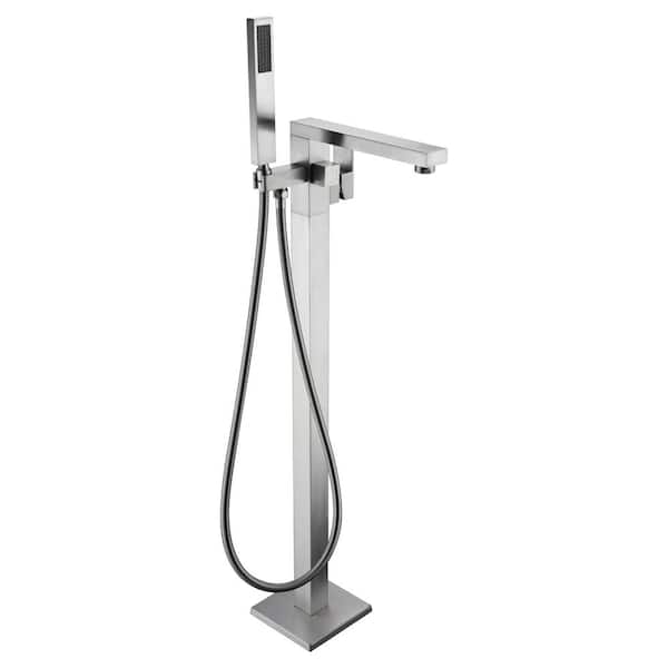 Impala 2-Handle Claw Foot Tub Faucet with Hand Shower in Brushed Nickel