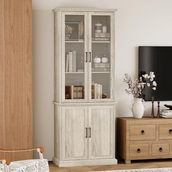 FUFU&GAGA Vintage Style Beige Wood Grain 81.7 in. H Accent