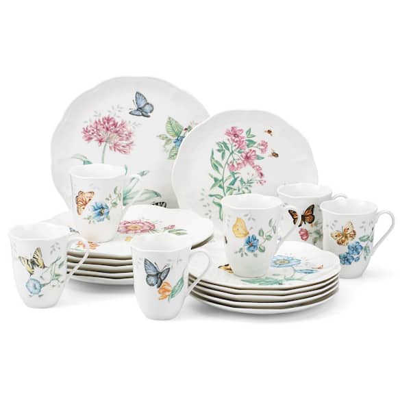 18-pcs Dinner Set Porcelain Crockery Dining Service for 6 Plates Bowls Tableware 