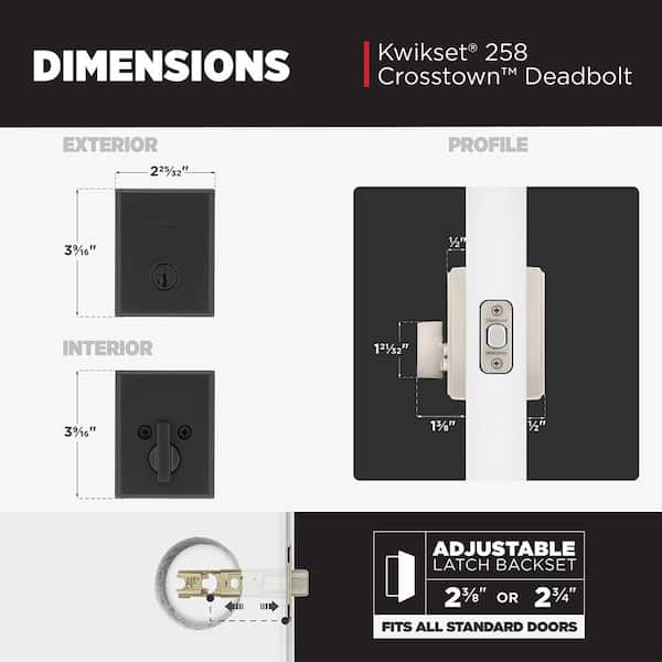 Kwikset Crosstown Matte Black Single Cylinder Low Profile