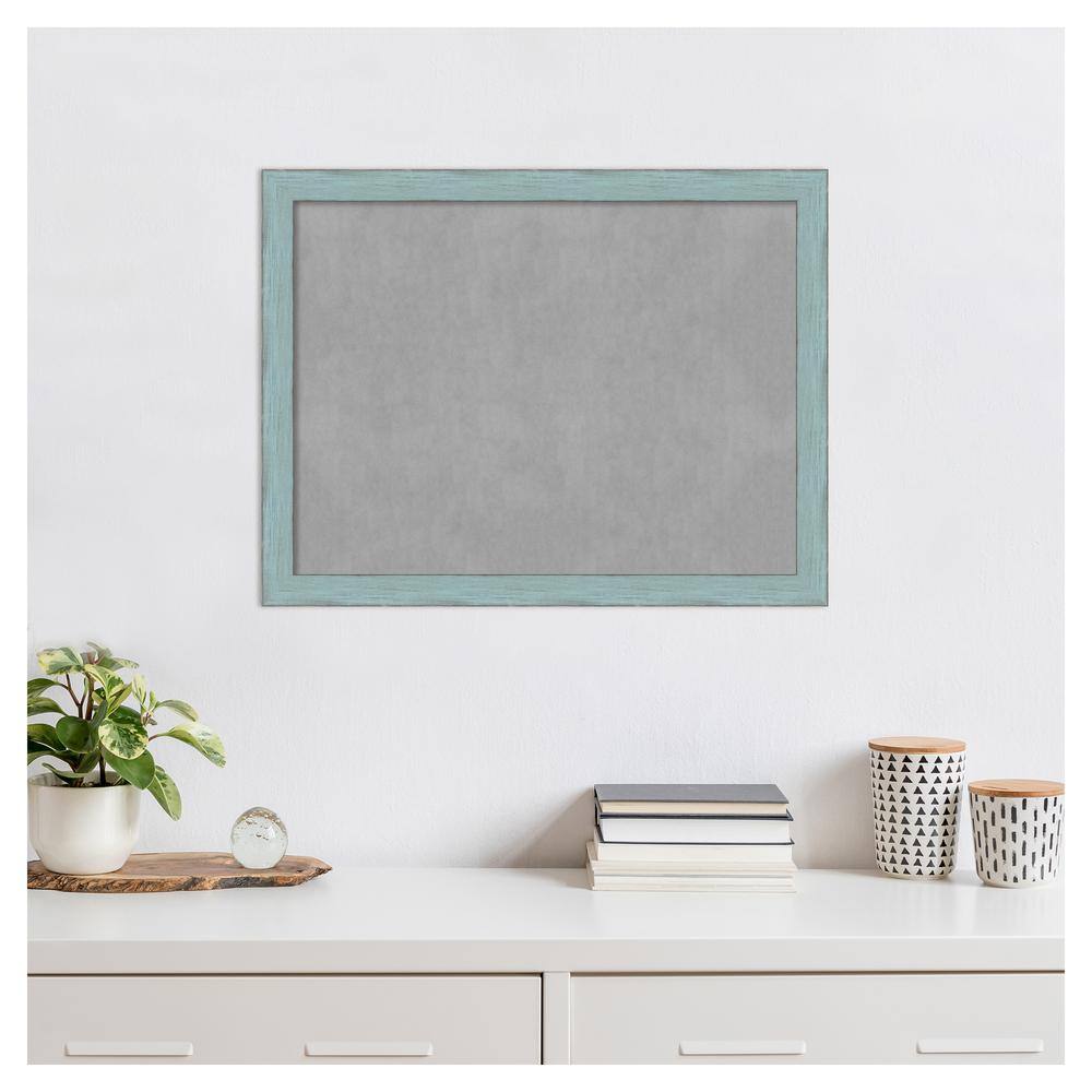 Sky Blue and Grey Wood Framed Magnetic Memo Board