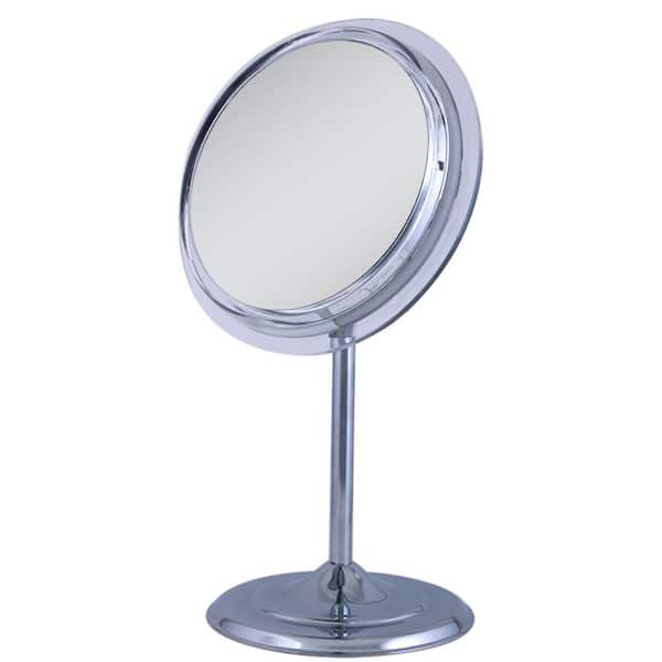 Zadro 9.5 in. W x 16 in. H Surround Light Adjustable Pedestal Vanity Mirror in Chrome